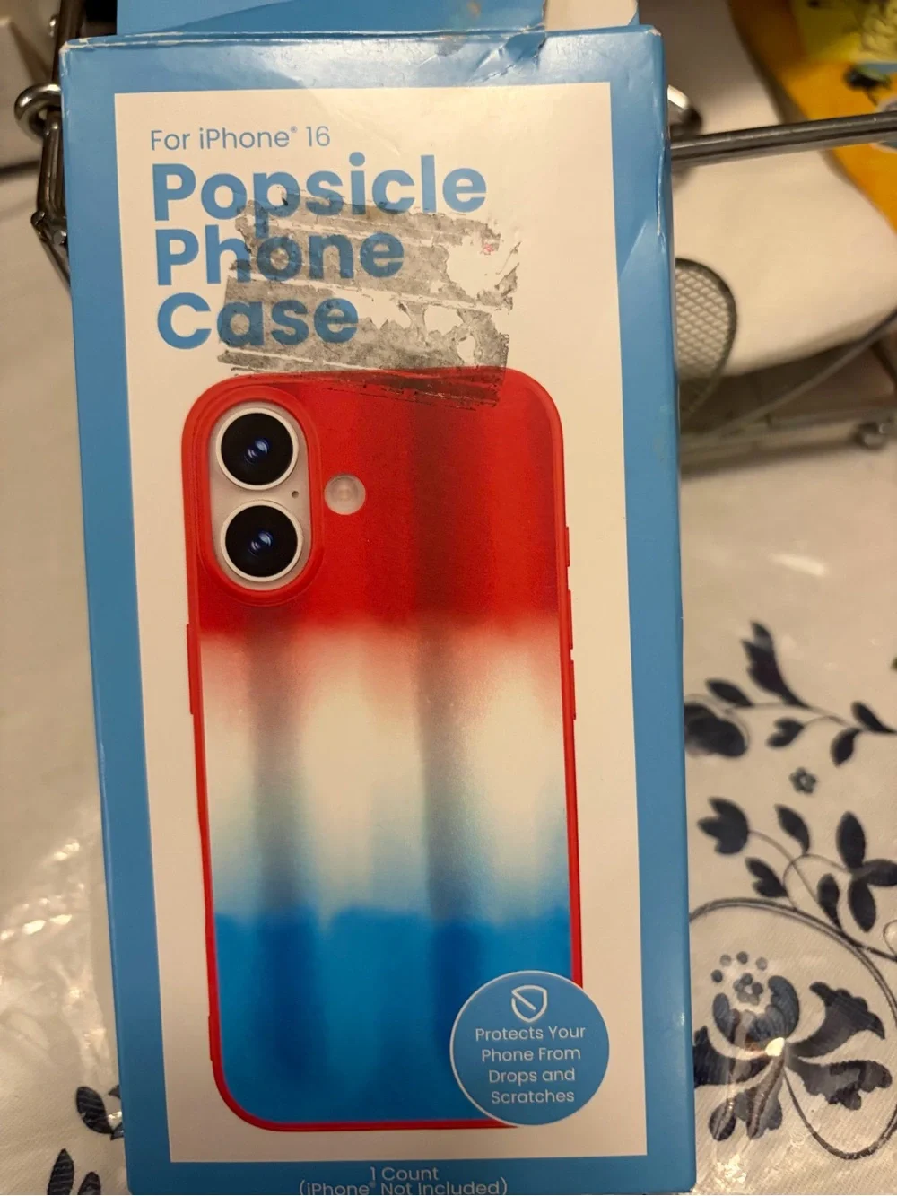 Popsicle Gradient Phone Case for iPhone 16 - Red/White/Blue in open Box Silicone